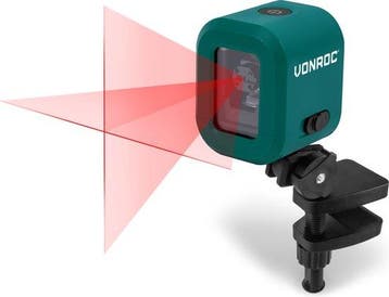 2dekans | VONROC Kruislijnlaser– Rood – 4V accu – 1800mah -, Ophalen of Verzenden, Zo goed als nieuw