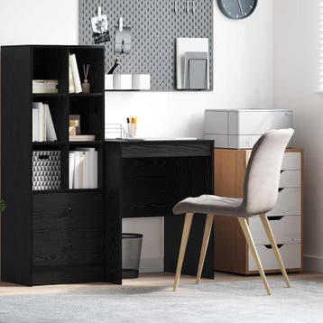 vidaXL Bureau Zwart Eiken 60 x 50 x 76 cm, Huis en Inrichting, Bureaus, Verzenden, Nieuw