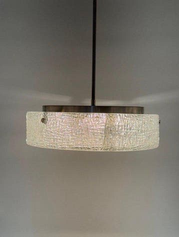 Plafondlamp - Chroom, Glas, ijsglas