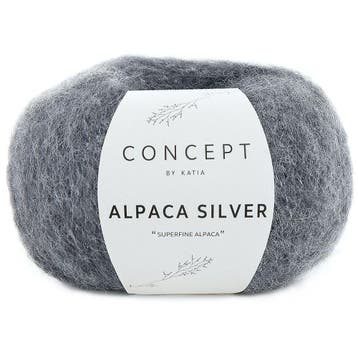 Katia Concept Alpaca Silver - 256 Donkergrijs - Glans Gare, Ophalen of Verzenden, Nieuw