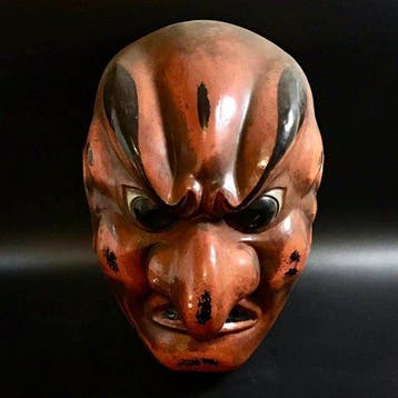Noh masker - droge lak - Masker van Bat