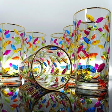 Secoloventesimo - Drinkservies voor 6 - Leaves Gold Long