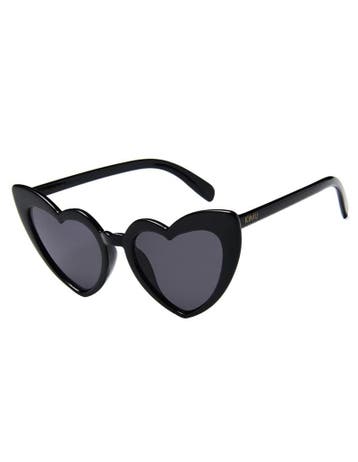 KIMU® Zonnebril Hartjes Cat Eye Zwart Montuur Zwarte Glazen, Ophalen of Verzenden, Nieuw, Zwart