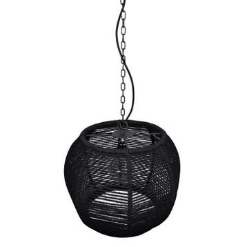 Stoere touw hanglamp Milca, Zwart touw, Ophalen of Verzenden, Nieuw, Metaal, Industrieel