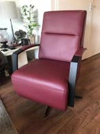 Leren draaifauteuil met hoge rug en stervoet - rood leer, Ophalen of Verzenden, Nieuw, Leer