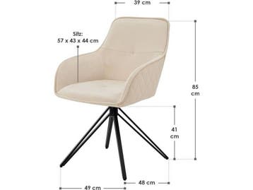 Juskys Clyde - Draaistoel - Hoog zitcomfort - Beige, Verzenden, Nieuw