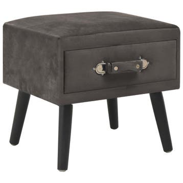 vidaXL Nachtkastje 40x35x40 cm fluweel grijs, Overige materialen, Minder dan 45 cm, Verzenden, Nieuw