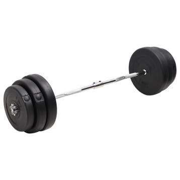 vidaXL Halter gebogen met gewichten 90 kg, Verzenden, Nieuw