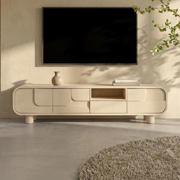 *WOONWINKEL* Tower Living Alviano Beige Tv-meubel Organisch, Verzenden, Nieuw