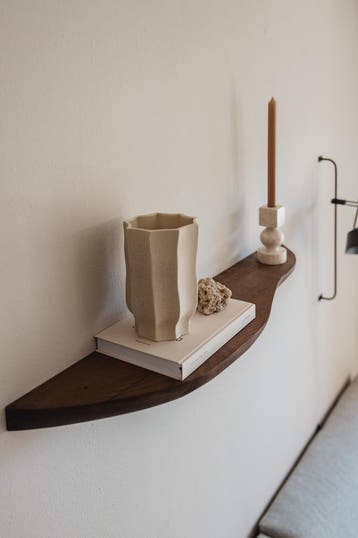 Zwevende organische wandplank - Eikenhout - 70 cm - Walnoot, Verzenden, Nieuw
