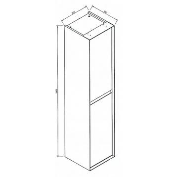 Kolomkast Sanimar Livigno Omkeerbaar Grijs Eiken 160 x 35 x, Ophalen of Verzenden, Nieuw