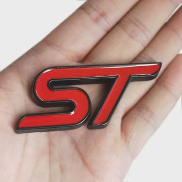 ST Grille Badge Embleem Sticker - Rood/Blauw Chroom - Voor F, Verzenden, Nieuw