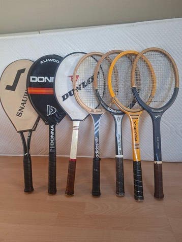 Tennis - Zeven Vintage houten tennisrackets - 1950s/1970s -, Nieuw