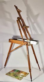 Schildersezel- Antieke opvouwbare schildersezel - Hout,