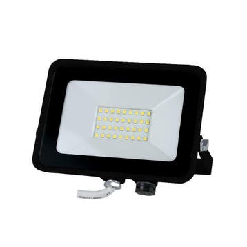 LED bouwlamp - Zwart - 30W - 2400 lumen - Met beugel, Tuin en Terras, Verzenden, Minder dan 50 watt, Wandlamp, Netvoeding