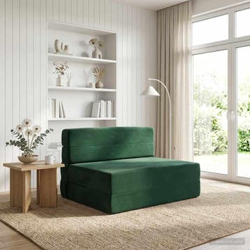 vidaXL Vouwbare Bankbed Donkergroen 70 x 72 x 60 cm Stof, Verzenden, Nieuw, Stof, Minder dan 150 cm