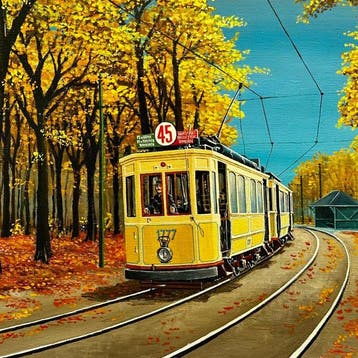 Henri Dethier (1939-2009) - Le tramway, ligne 45 -