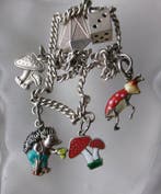 Zilver, emaille - Armband - Art Deco bedelarmband