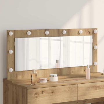 vidaXL Schmink Spiegel Artisan Eiken 100 x 45 x 18 cm, Huis en Inrichting, Woonaccessoires | Spiegels, Verzenden, Nieuw
