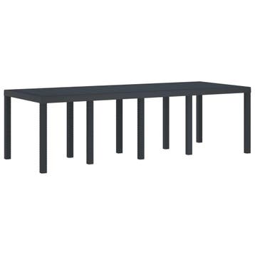 vidaXL Tuinstafel Antraciet 250 x 100 x 73 cm poly rattan, Tuin en Terras, Tuintafels, Verzenden, Nieuw