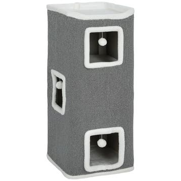 TRUUSK 4-laags Kattentoren - Krabpaal Met 3 Holen - Spaanpla, Verzenden, Nieuw