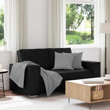 vidaXL Loveseat Zwart 160 cm Nep Leer, Verzenden, Nieuw, Leer, 150 tot 200 cm