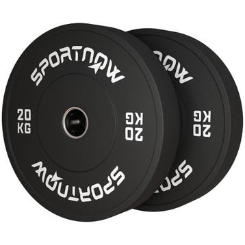 SPORTNOW 2-delige Set Halters, 2 X 20kg Gewichten, Haltersch, Verzenden, Nieuw