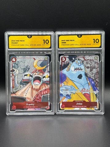 Bandai - 2 Graded card - One Piece - Franky & Jinbe Premium, Nieuw