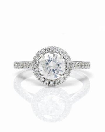 Verlovingsring - 14 karaat Witgoud - 1.43ct. tw. Diamant
