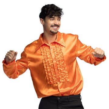 Disco Blouse Oranje, Verzenden, Nieuw, Feestartikel