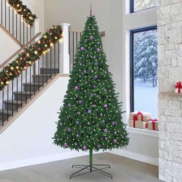 vidaXL Kerstboom met decoratieve slingerlichten Groen 400 cm, Verzenden, Nieuw