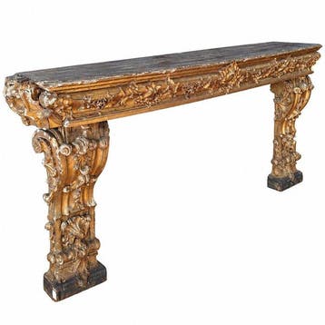 Wandtafel - Verguld hout - Monumentale console van 315 cm