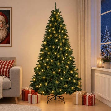 vidaXL Kunstkerstboom met scharnierconstructie donkergroen, Verzenden, Nieuw