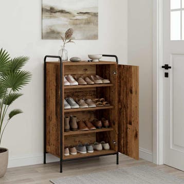 vidaXL Schoenenkast 51 x 36,5 x 93 cm Bewerkt hout Oud hout, Verzenden, Nieuw