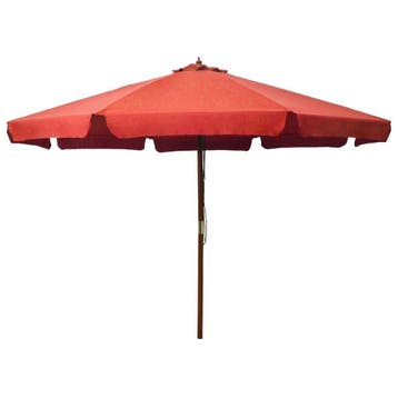 Houten Parasol 330cm - Tweedekansje | OP=OP, Ophalen of Verzenden, Zo goed als nieuw, 3 tot 4 meter, Stokparasol