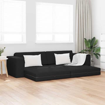 vidaXL Slaapbank Zwart 245 x 78 x 77 cm Stof, Verzenden, Nieuw, Stof, Minder dan 150 cm