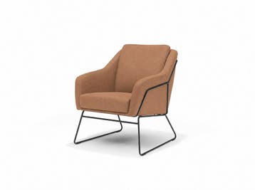 Fauteuil Grace - eetkamerstoelen - Cognac, Nieuw, Stof
