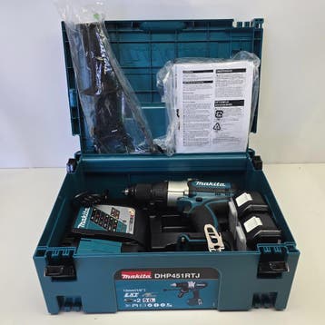 Makita DHP451RTJ Combi Hammer Drill Incl. 2 Accus en Lader, Doe-het-zelf en Verbouw, Ophalen of Verzenden, Nieuw