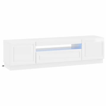 vidaXL LED tv-meubel Hoogglans Wit Bewerkt hout, Huis en Inrichting, Minder dan 50 cm, Verzenden, Nieuw, Minder dan 100 cm
