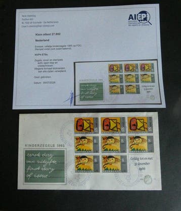 Nederland 1967 - Kindblok op kleine FDC met attest Vleeming, Gestempeld