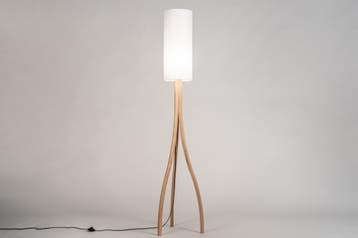 Rietveld Vloerlampen - Wit, Hout - Stof, Hout, Verzenden, Nieuw