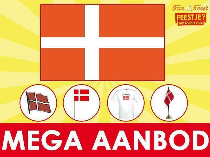 Deense  vlaggen - Vlaggen Denemarken binnen 24 uur geleverd, Diversen, Vlaggen en Wimpels, Nieuw, Ophalen of Verzenden