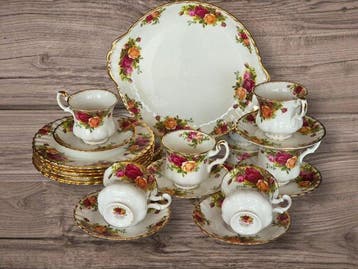 Royal Albert - Theeservies (19) - Been - Country Rose, Antiek en Kunst