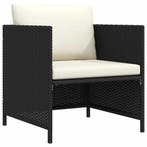 vidaXL Tuinbank met kussens poly rattan zwart, Verzenden, Nieuw
