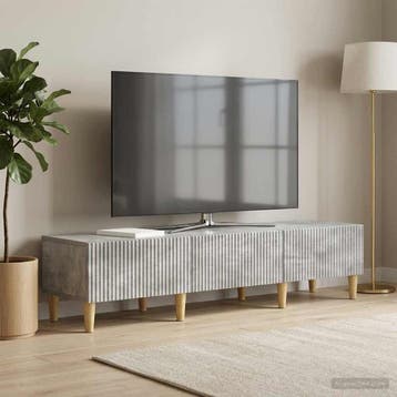 vidaXL TV-kast met lade Betongrijs 147 x 34,5 x 30 cm, Minder dan 50 cm, Verzenden, Nieuw, Minder dan 100 cm