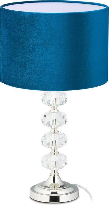 Relaxdays tafellamp fluweel - E14 fitting - nachtkastlamp, Verzenden, Nieuw
