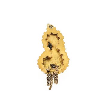 Antiek gouden hanger van een mutsenbel (Hanger of bedel), Ophalen of Verzenden, Gebruikt, Goud, Overige merken