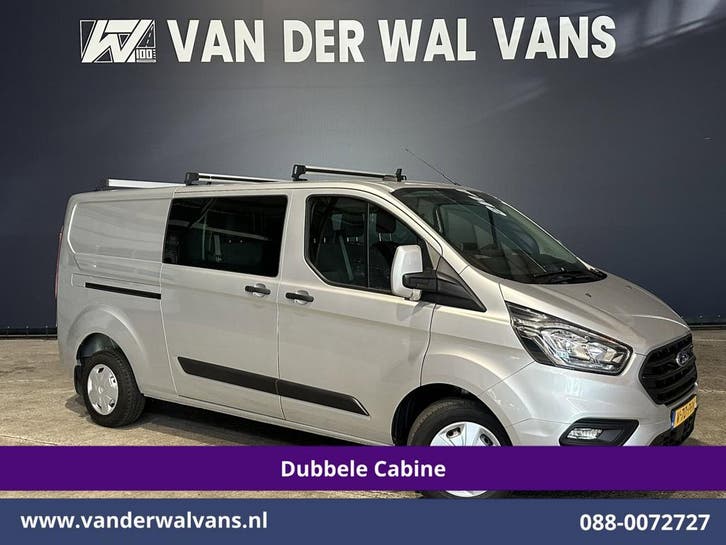 Ford Transit Custom | 2.0 TDCI 131pk L2H1 Dubbele Cabine, Auto's, Bestelauto's, Dealer onderhouden, Lease, Handgeschakeld, Diesel