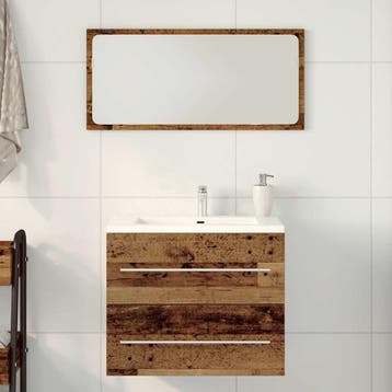 vidaXL Wastafelmeubel 60x38,5x48 cm spaanplaat oud hout, Verzenden, Nieuw, Wastafelkast, Minder dan 100 cm