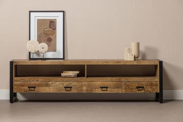 TV-meubel Britt Serie Massief Mangohout 100 t/m 220 cm, Nieuw, Industriële meubels